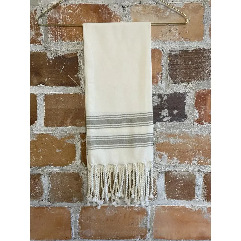 Turkish Cotton Kitchen Hand Towel Monogram‎ Embroidered Letter A Neutral